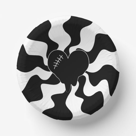 Hart smelten in zwart en wit papieren kommen (Voorkant)