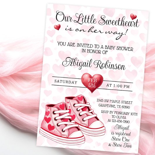 Hart Sneakers Sweetheart Valentijn Baby shower Kaart