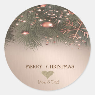 Hart,Sneeuwvlok,Ballen,Kerstboom Vakantie Ronde Sticker