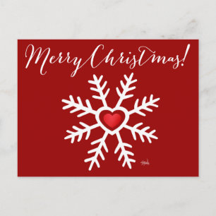Hart Sneeuwvlok Kerstmis   bes Feestdagenkaart