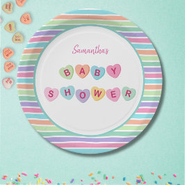 Hart snoep baby shower papieren bordje