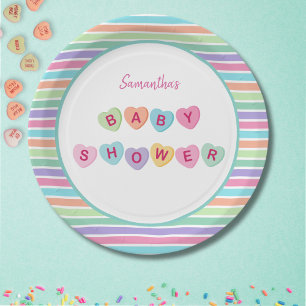 Hart snoep baby shower papieren bordje