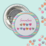 Hart snoep baby shower ronde button 3,2 cm<br><div class="desc">Schattige snoep harten illustratie,  een beetje lief baby shower collectie</div>