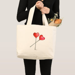 Hart snoepjes grote tote bag