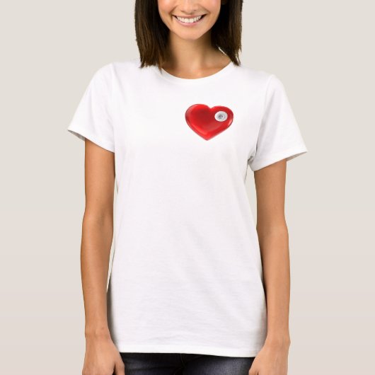 Hart Socket Plug Pair Love Gift Koppels T-shirt (Voorkant)