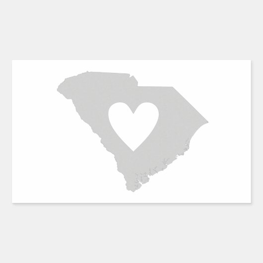 Hart South Carolina staat silhouet Rechthoekige Sticker (Voorkant)