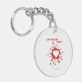 Hart Spatart – Creatieve Liefdesuiting Design Sleutelhanger (Voorkant Links)
