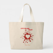 Hart Spatwerk Kunst – Creatief Liefdesuitdrukkings Grote Tote Bag (Achterkant)
