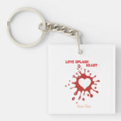 Hart Spatwerk Kunst – Creatief Liefdesuitdrukkings Sleutelhanger (Voorkant)