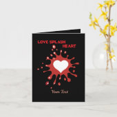 Hart Spatwerk Kunst – Creatieve Liefdesuitdringkun Kaart (Gele Bloem)
