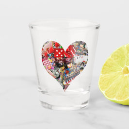 Hart speelkaartvorm * Gokkers genot Shot Glas