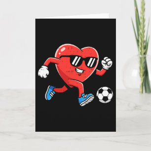 Hart Speelt Voetbal Valentijnsdag Voor Tienerjonge Kaart