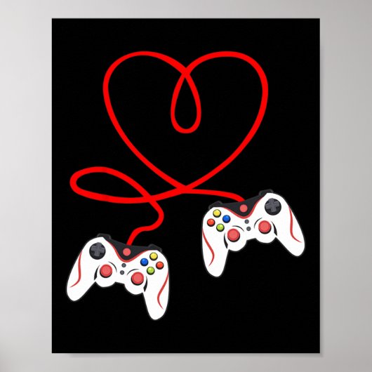 Hart spelcontrollers videogamers gamen Valenti Poster (Voorkant)