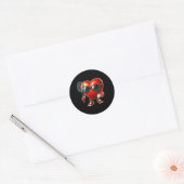 Hart spelen Badminton Valentijnsdag Valentijn M Ronde Sticker (Envelop)