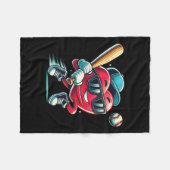 Hart spelen Baseball Boys Kinder Baseball Valentin Fleece Deken (Voorkant (Horizontaal))