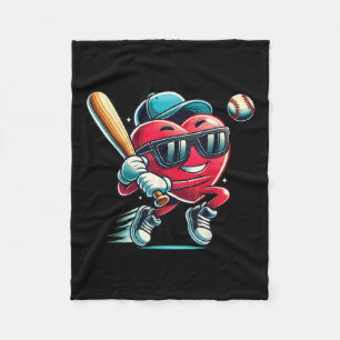 Hart spelen Baseball Boys Kinder Baseball Valentin Fleece Deken