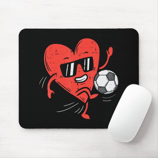 Hart spelen Voetbal Valentijnsdag Football Meisjes Muismat (Met muis)