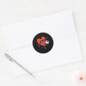 Hart spelen Voetbal Valentijnsdag Football Meisjes Ronde Sticker (Envelop)