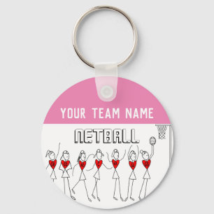 Hart Speler Posities Netbal Team Sleutelhanger