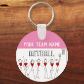 Hart Speler Posities Netbal Team Sleutelhanger (Voorkant)