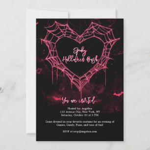 Hart Spider Web Roze Gotische Meisjes Halloween Pa Kaart