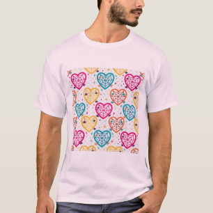 Hart Spinneweb Kleurrijk Halloween Patroon T-shirt