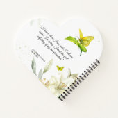 Hart Spiraal Notitieboek Geel Vlinder Witte lelie (Achterkant)