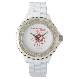 Hart Splash Art – Creatieve Liefdesuiting Design Horloge