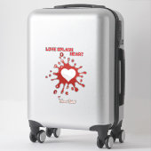 Hart Splash Art – Creatieve Liefdesuiting Design Sticker (Koffer)