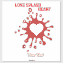 Hart Splash Art – Creatieve Liefdesuiting Design Sticker