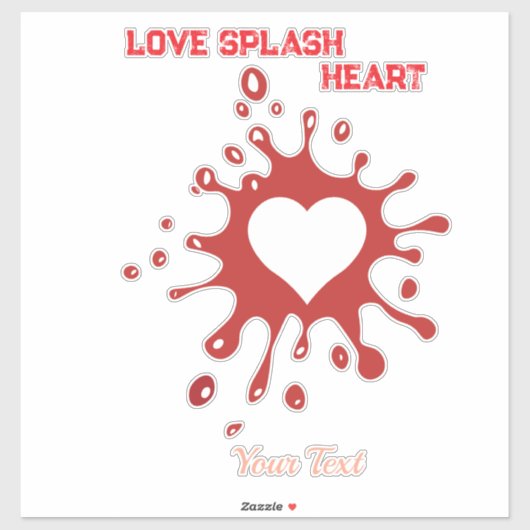 Hart Splash Art – Creatieve Liefdesuiting Design Sticker (Vel)
