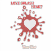 Hart Splash Art – Creatieve Liefdesuiting Design Sticker (Voorkant)