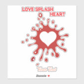 Hart Splash Art – Creatieve Liefdesuiting Design Sticker (Vel)