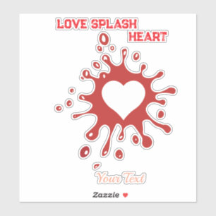 Hart Splash Art – Creatieve Liefdesuiting Design Sticker