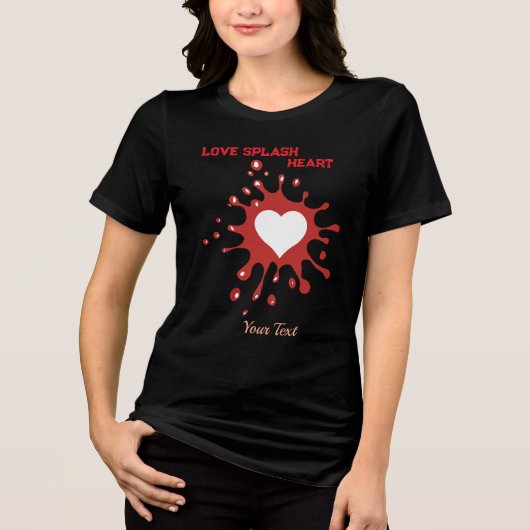 Hart Splash Art – Creatieve Liefdesuiting Design Tri-Blend Shirt (Voorkant)