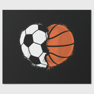 Hart Sport Voetbal Basketbal Bal Liefhebber Valent Cadeaupapier
