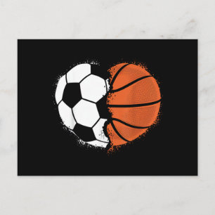 Hart Sport Voetbal Basketbal Bal Liefhebber Valent Feestdagenkaart