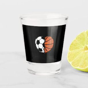Hart Sport Voetbal Basketbal Bal Liefhebber Valent Shot Glas