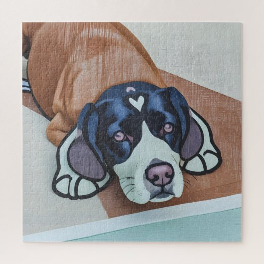 Hart Spot Puppy Art Puzzel (Verticaal)