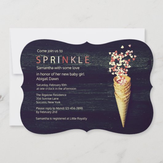 Hart Sprinkels Uitnodiging (Voorkant)