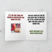 Hart staat in brand Grappige Brandweerman Verjaard Kaart (Binnen)