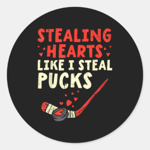 Hart stelen zoals ik puck steel valentijnsdag H Ronde Sticker