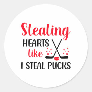 Hart stelen zoals ik puck steelt Valentijnsdag H Ronde Sticker