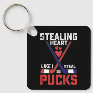 Hart stelen zoals ik Pucks steel Hockey Valentijn Sleutelhanger