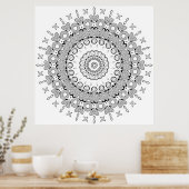 Hart Ster Mandala Kleurplaat Ingewikkeld Ontwerp Poster (Keuken)
