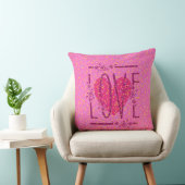 Hart & Sterren Bloemrijke Liefde Tekst Cute Roze & Kussen (Stoel)
