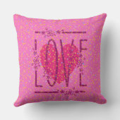 Hart & Sterren Bloemrijke Liefde Tekst Cute Roze & Kussen (Achterkant)