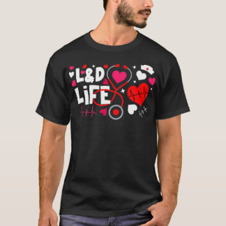 Hart Stethoscoop LD Leven Valentijns Arbeid Levere T-shirt