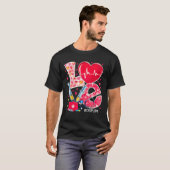 Hart Stethoscoop Leuke Liefde Verpleegkunde Valent T-shirt (Voorkant volledig)