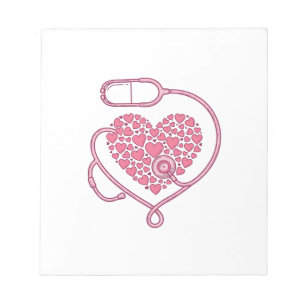 Hart Stethoscoop Medische Liefde Vector T-shirt On Notitieblok